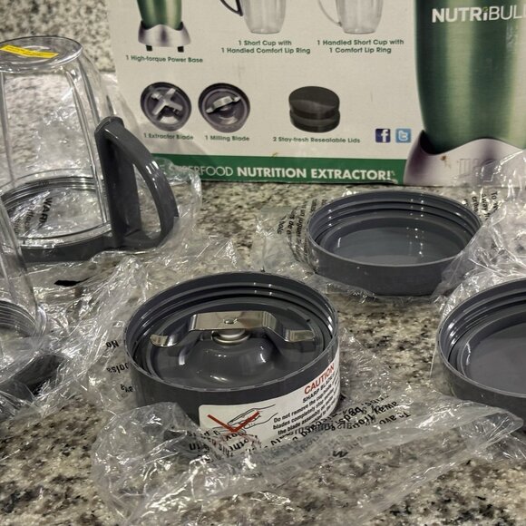 NutriBullet Magic Bullet NB-101B Replacement Parts- Blade Cups Lids Recipe Book - Picture 10 of 16